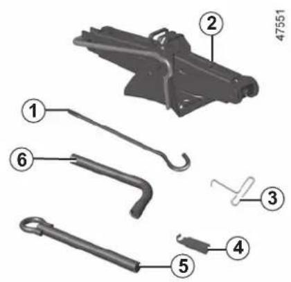 Labeled diagram of mechanical parts with numbered annotations, likely for assembly or identification purposes.
