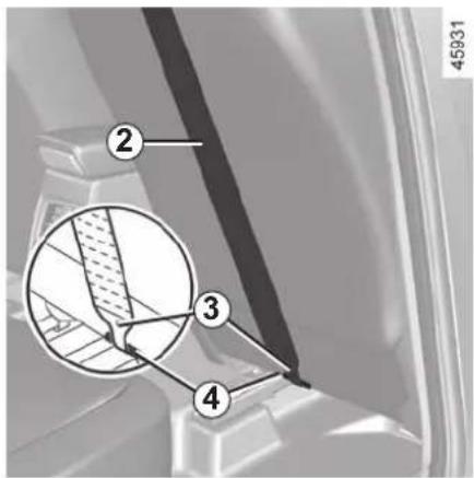 Technical diagram showing a mechanical component with numbered parts and a magnified cross-section view
