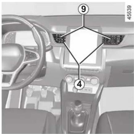 Diagram of a car interior with numbered components and labeled parts, likely for automotive or diagnostic reference.