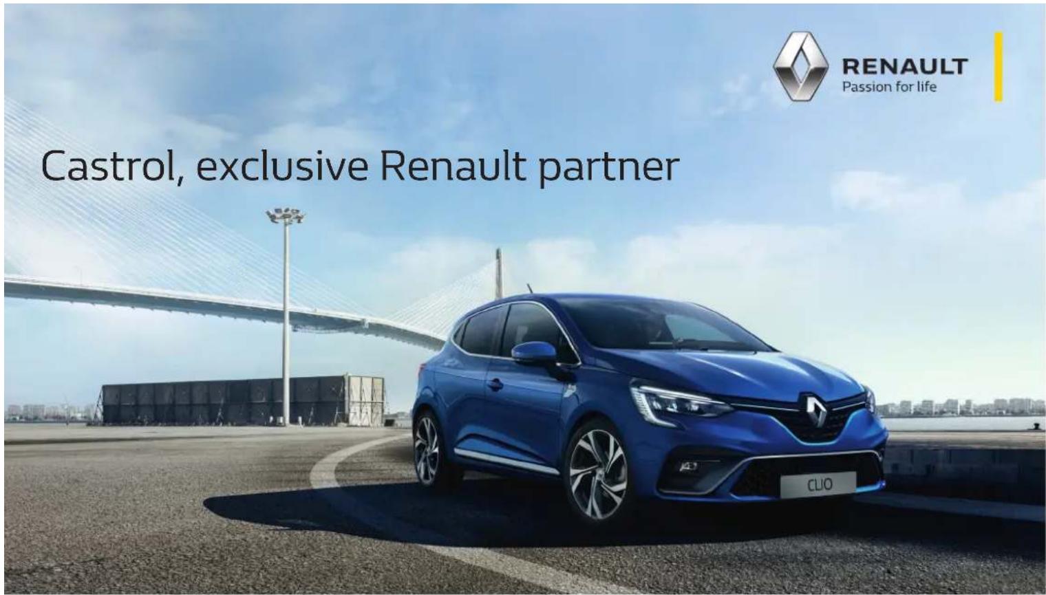 RENault Passion for life Castrol, exclusive Renault partner Clio