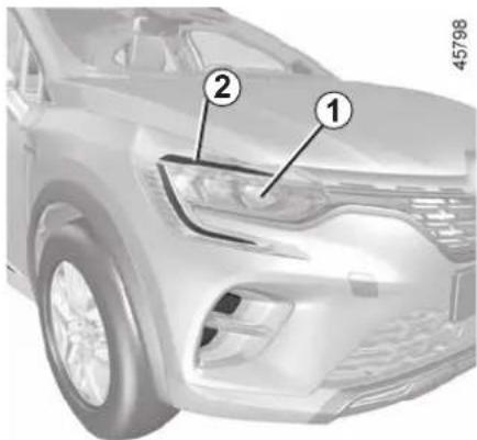 Technical diagram of a car's front and rear components with numbered labels pointing to key parts.