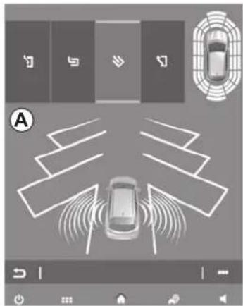 Diagram showing car traffic detection with sensor placement and vehicle layout, labeled with 'A' in the bottom left corner.