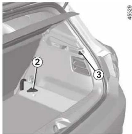 Diagram of a car interior with numbered components, likely indicating parts of a vehicle or engine compartment.