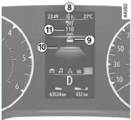 23:49 日 0 23°C 8 65° 110 km/h 9 10 D 63524 km 432 km 44980