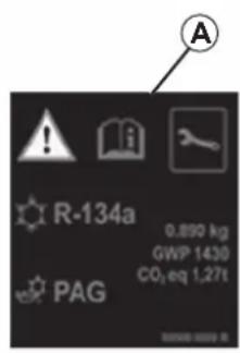 A R-134a 0.890 kg GWP 1430 CO₂ eq 1.27t PAG