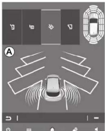 Diagram showing car traffic detection with sensor placement and vehicle layout, labeled with 'A' in the top left corner.
