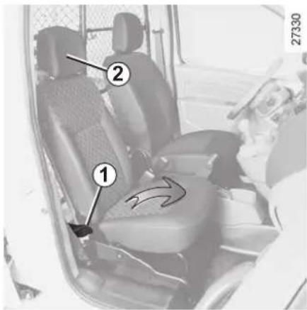 Diagram of a car seatbelt with numbered labels pointing to the interior space