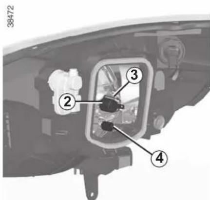Technical diagram of a vehicle head panel with numbered components and labeled parts