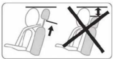 Diagram showing correct and incorrect seatbelt rules for a person, with arrows indicating correct/incorrect positions.