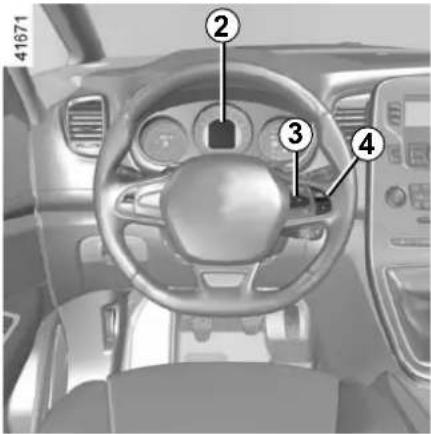 Interior view of a car dashboard with numbered parts for identification