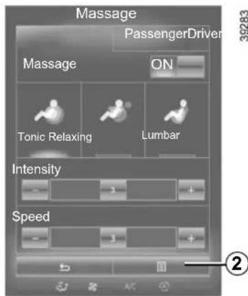 Massage PassengerDriver 39283 ON Massage Tonic Relaxing Lumbar Intensity Speed ②