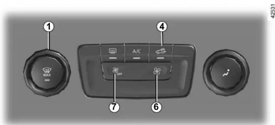 ① MAX A/C OFF ④ ⑦ ⑥ 42531