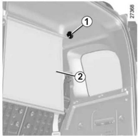 Diagram of a vehicle interior with numbered components, likely for navigation or assembly reference.