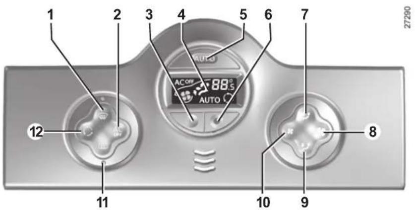 1 2 3 4 5 6 7 8 10 9 11 12 AUTO AC OFF 88° AUTO C