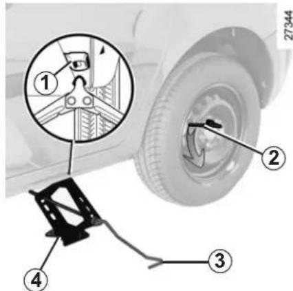 Diagram showing car wheel assembly with numbered parts and a magnified view of the wheel's internal structure.