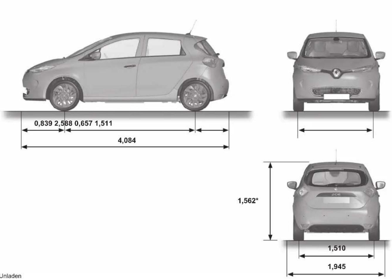 RENAULT Zoe (2020) - WEIGHTS (in kg) - 1