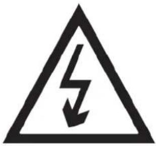 Warning sign depicting a lightning bolt symbol inside a triangle