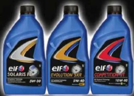 elf SOLARIS FO 5W-30 elf EVOLUTION SXR 5W-40 elf COMPETITION 97 16W-40