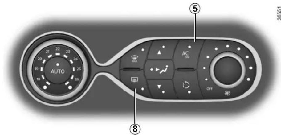 AUTO 20 19 18 21 22 23 24 25 26 ⑤ MAX AC OFF OFF ⑧ 36551