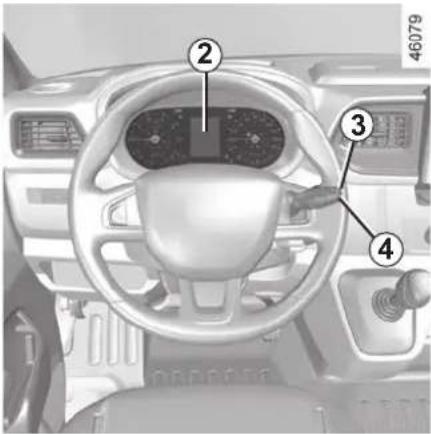 Interior view of a car dashboard with numbered components for identification