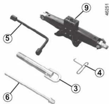 Labeled diagram of mechanical parts with numbered annotations, including a 46251 part marker