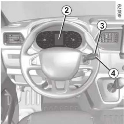 Interior view of a car dashboard with numbered components for identification