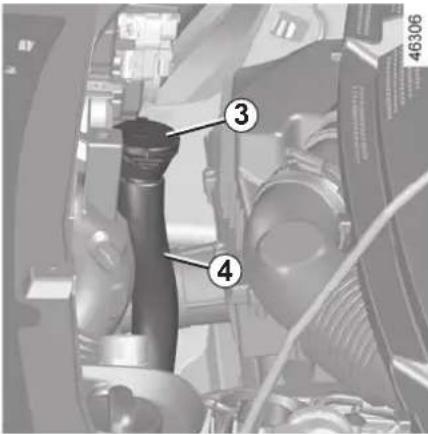 Technical diagram of a mechanical assembly with numbered components labeled 3 and 4