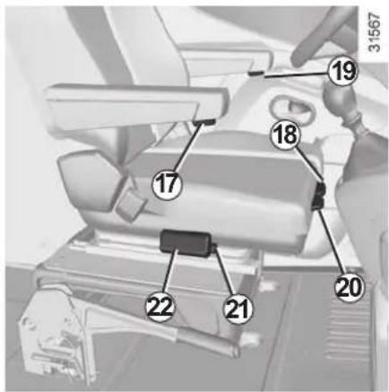 Labeled diagram of a mechanical device with numbered components, likely for assembly or maintenance reference.