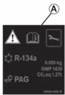 A R-134a 0.890 kg GWP 1430 CO₂ eq 1,27t PAG
