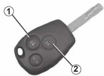 Diagram of a car key with labeled parts, showing three key icons and a handle.
