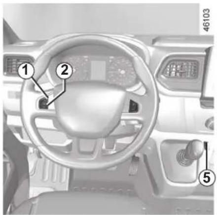 Diagram of a vehicle dashboard with numbered parts for identification