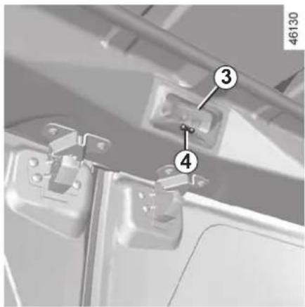Technical diagram showing labeled components of a mechanical assembly with numbered parts 3 and 4