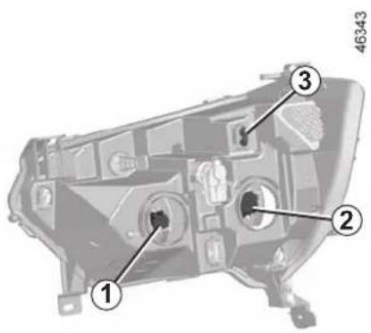 Technical diagram of a vehicle headgear with numbered components and part numbers 1, 2, 3 labeled.