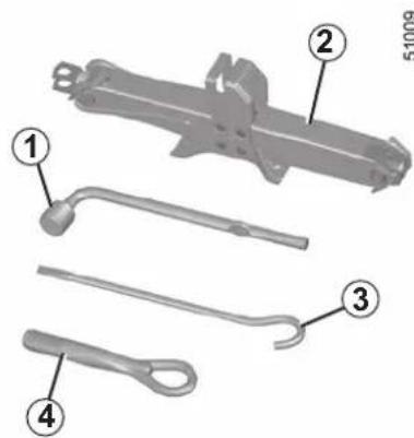Labeled diagram of four mechanical tools or components, numbered 1 to 4, with part number 51009 shown.