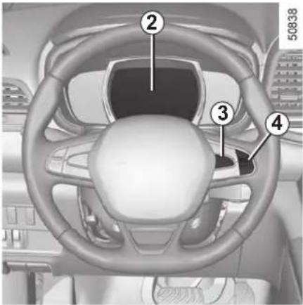 Interior view of a car dashboard with numbered parts for identification