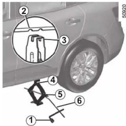 Diagram of a car wheel assembly with numbered parts and a magnified inset showing the component structure.