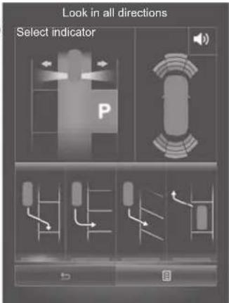Look in all directions Select indicator P