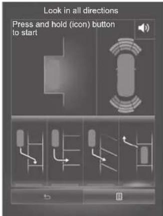 Look in all directions Press and hold (icon) button to start