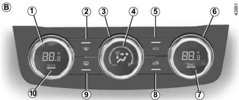 B ① 88.8 AUTO ② ③ ④ ⑤ AIC 88.8 SYNC ⑥ 43861 ⑦ ⑧ ⑨ ⑩