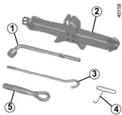 Labeled diagram of mechanical tools including a handle, spring, and hook components