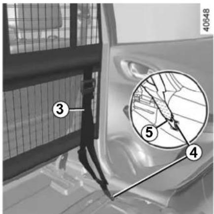 Diagram showing a car interior with numbered annotations pointing to different zones or features, including a magnified circular diagram.