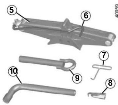 Technical diagram of mechanical parts with numbered labels, likely illustrating a component assembly or manufacturing process.