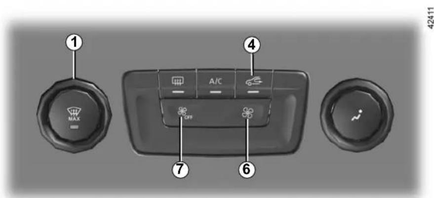 ① MAX A/C OFF ④ ⑦ ⑥ 42411