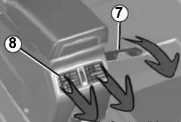 Diagram showing a computer with labeled parts and arrows indicating process flow or movement, possibly illustrating a file transfer or data transfer process.