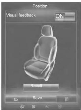 Position Visual feedback ON Recall Save