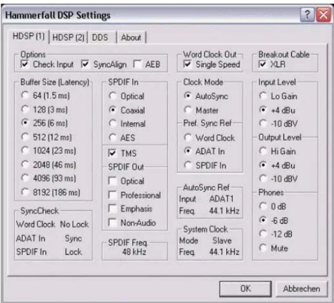 RME HDSP 9632 - Clock Modes - Synchronisation - 1