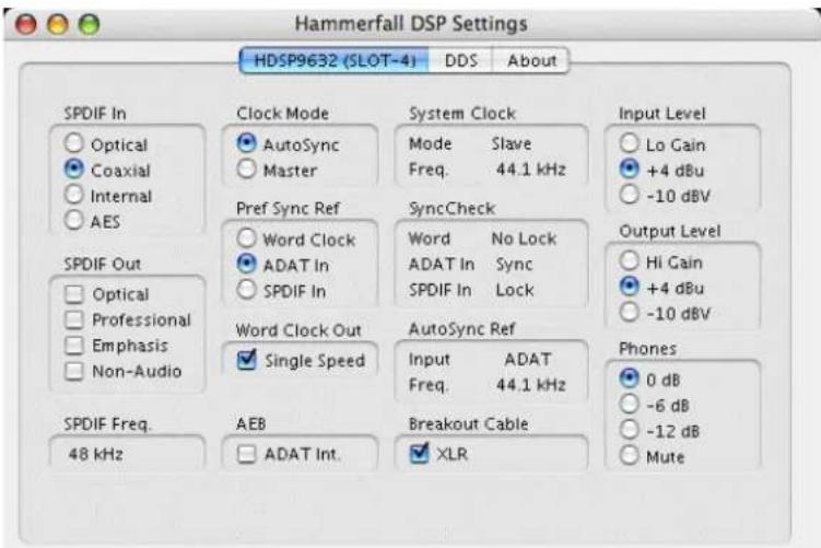 RME HDSP 9632 - Settings Dialog - 1