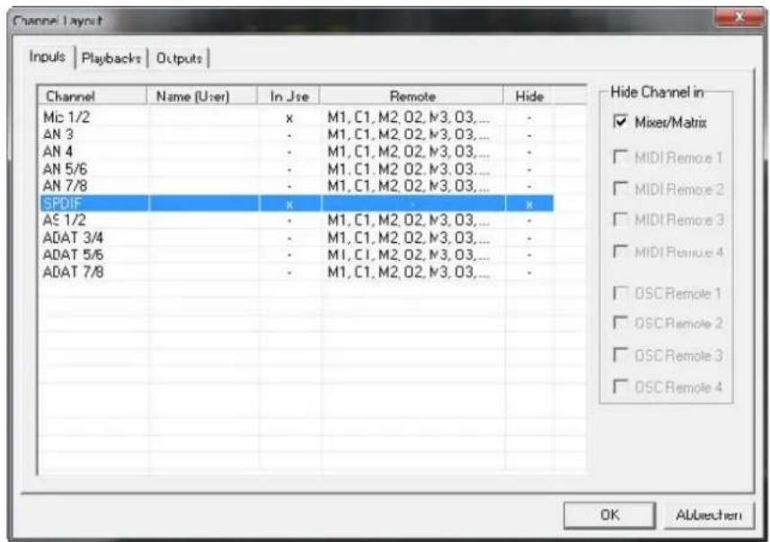 RME Fireface UCX - Channel Layout - Layout Presets - 1