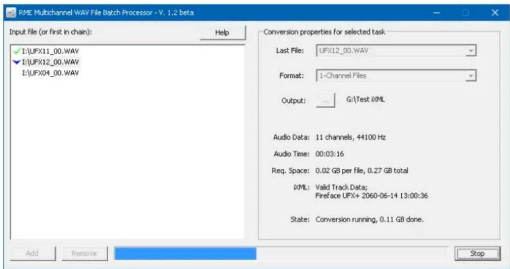 RME Fireface UFX II - Multichannel WAV File Batch Processor - 1