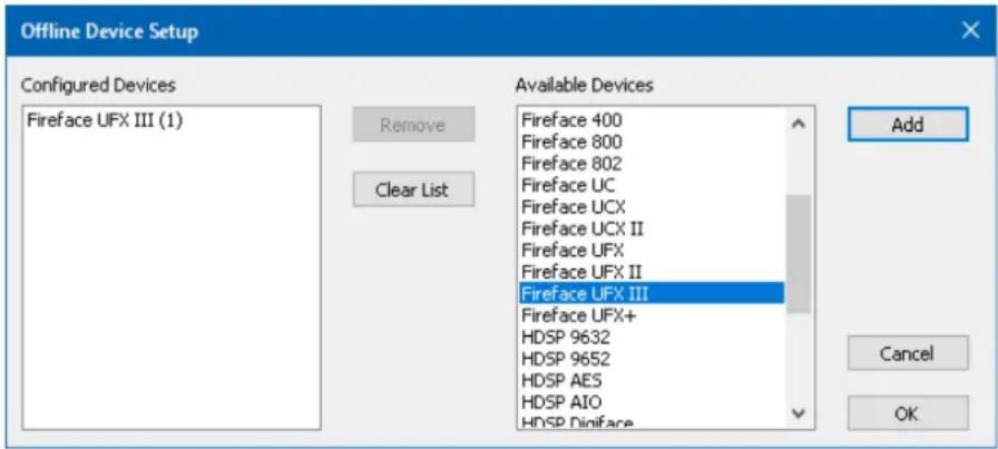RME Fireface UFX II - Menu Options - 1